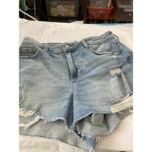 Hollister Ultra High-Rise Mom Short 3" Blue Distressed Denim Women's Size 7 W28